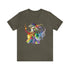 Rainbow Belly Dancer in Motion - Short Sleeve Tee Army